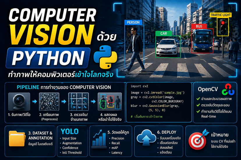 Python สู่ Computer Vision – ตั้งแต่พื้นฐานจนถึงการใช้งานจริง